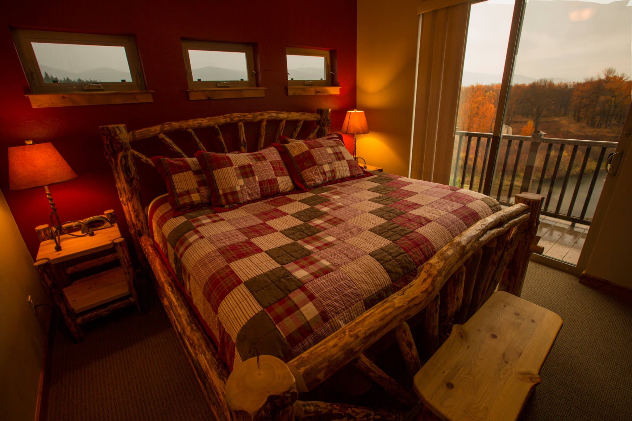 Fishing lodge bedroom.