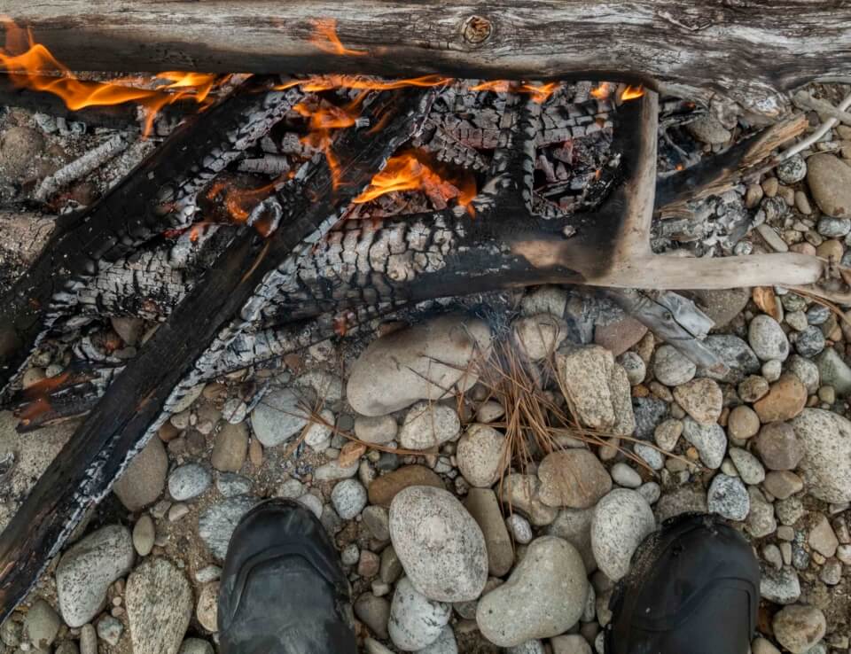 fire Top down view of camp fire.