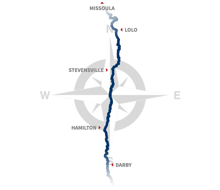 Bitterroot River map.